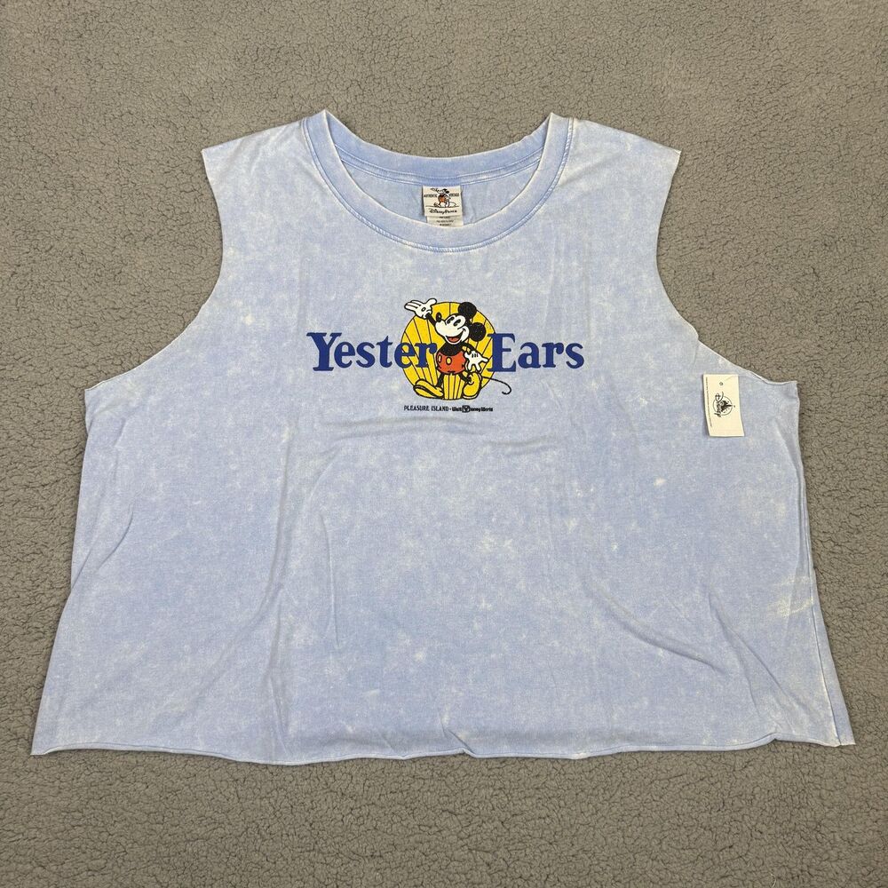 Disney Parks Tank Top Womens XXL Blue YesterEars Pleasure Island Mickey Tee NWT
